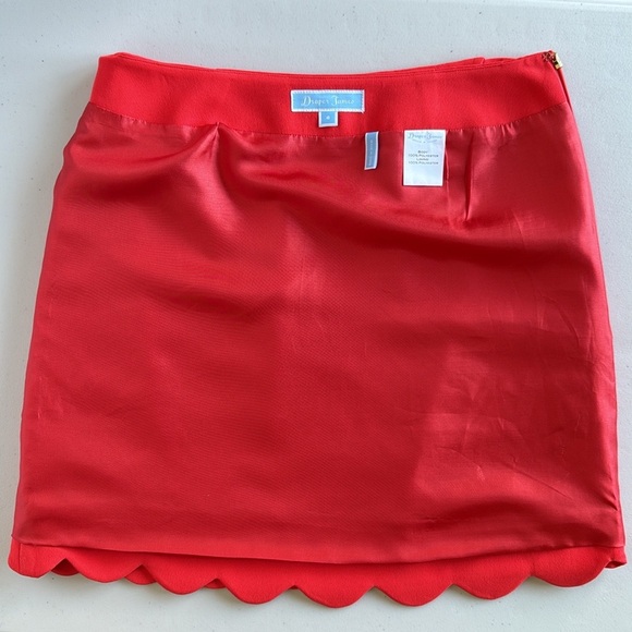 Draper James Coral Pink Scallop Hem Mini Skirt Cocktail - Picture 10 of 15
